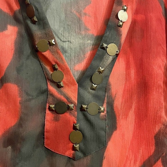 MARKS & SPENCER PER UNA Tunic Blouse Sz 16 Floral Beach Coverup Sheer Re… - Picture 2 of 8